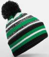 BB474R B474R Beechfield Multi-Sport Fan Beanie Black / Kelly Green / White colour image